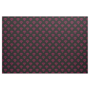 Diamond - Neon Red on Black Fabric