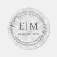 Diamond Neutral Elegant Round Branding Thank You