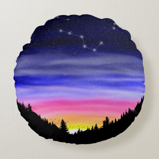 Diamond Night Round Pillow (Front)