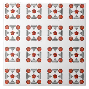 Diamond Orange Pattern Tile