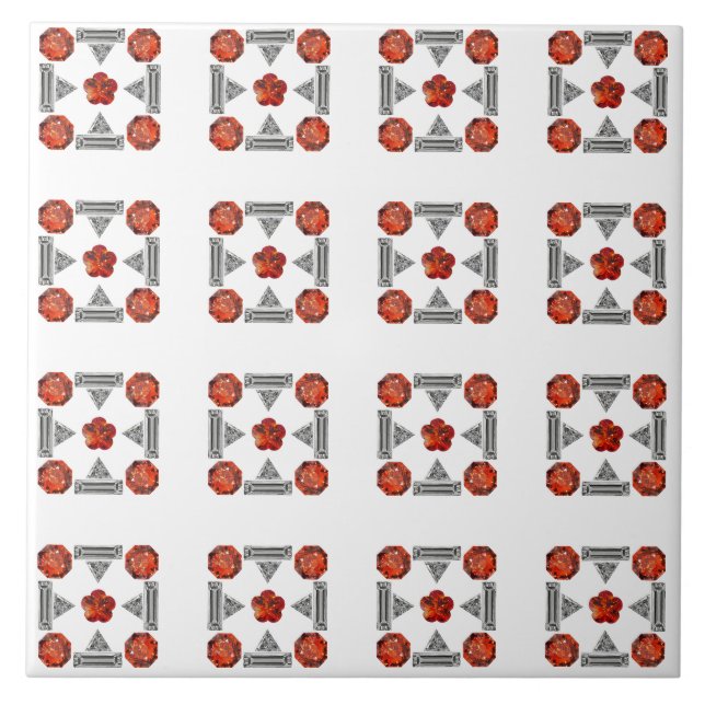 Diamond Orange Pattern Tile (Front)