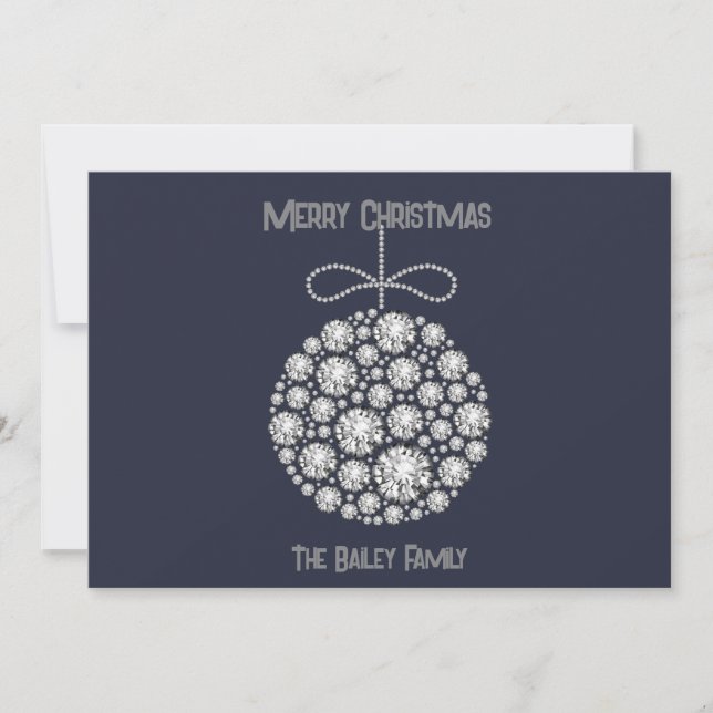 Diamond Ornaments Flat Holiday Card (Front)