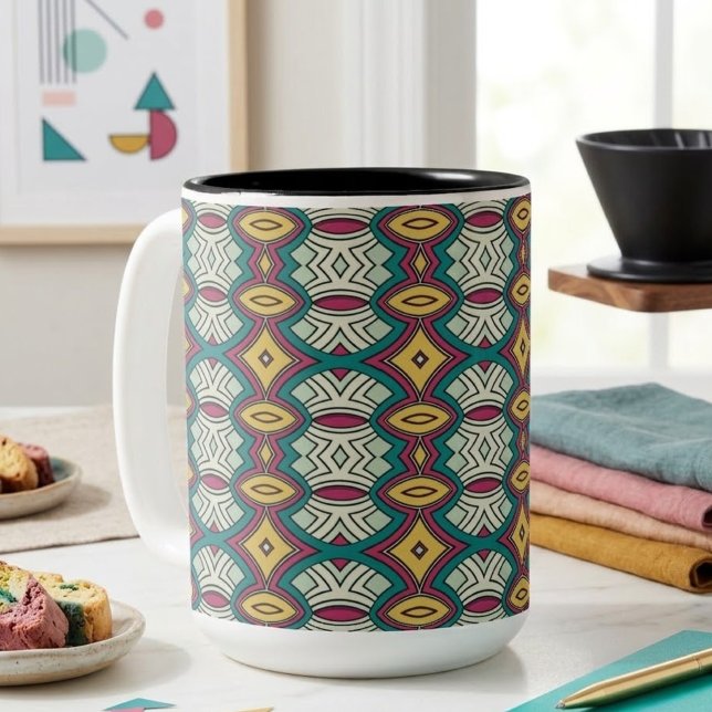 Diamond & Oval Symmetry Two-Tone Coffee Mug (Creator Uploaded)