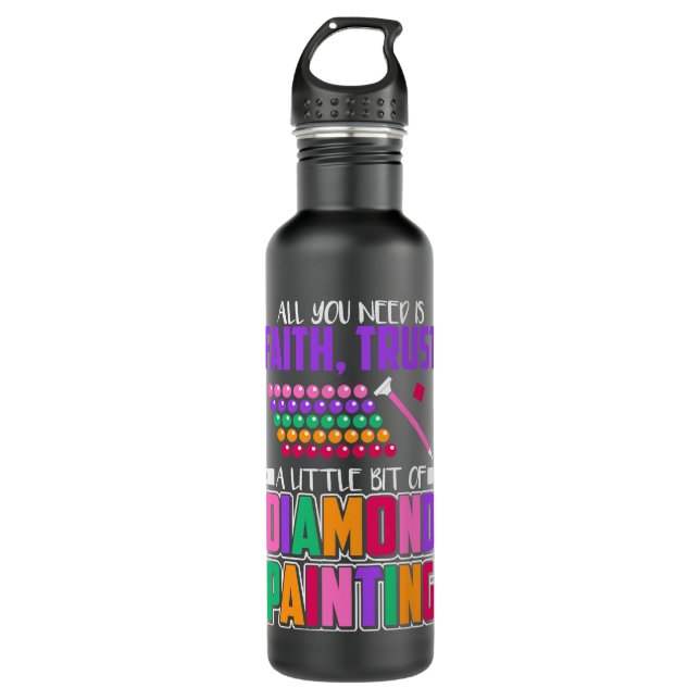 Diamond Painting Fun Design For Artists And Art Fa 710 Ml Water Bottle (Front)