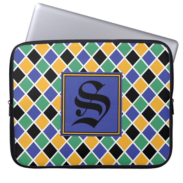Diamond Pattern #88 Monogrammed Laptop Sleeve (Front)