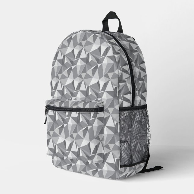 Diamond Pattern - Abstract Polygon Printed Backpack (Back Corner Right)