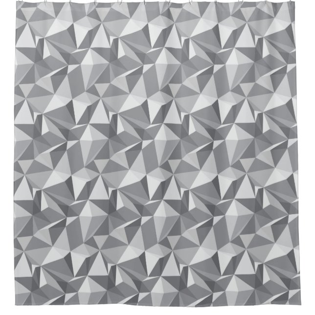 Diamond Pattern - Abstract Polygon Shower Curtain (Front)
