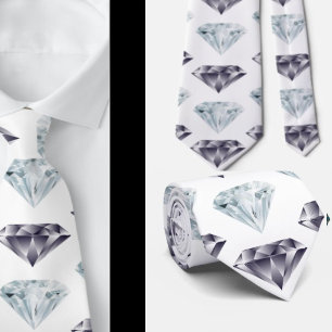 Diamond Pattern Bling Bling Luxury Elegant Tie