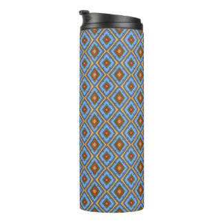 Diamond Pattern Blue Red Yellow Green  Thermal Tumbler