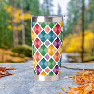 Diamond Pattern Coffee Mug Insulated Tumbler