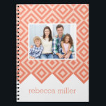 Diamond Pattern Custom Notebook<br><div class="desc">Personalise this notebook with your name and/or photo(s) and get ready to showcase your unique,  modern style. Design ©berryberrysweet.com</div>