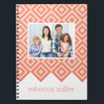 Diamond Pattern Custom Notebook<br><div class="desc">Personalise this notebook with your name and/or photo(s) and get ready to showcase your unique,  modern style. Design ©berryberrysweet.com</div>