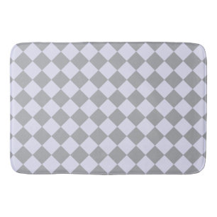 Diamond pattern in grey and lavender bath mat