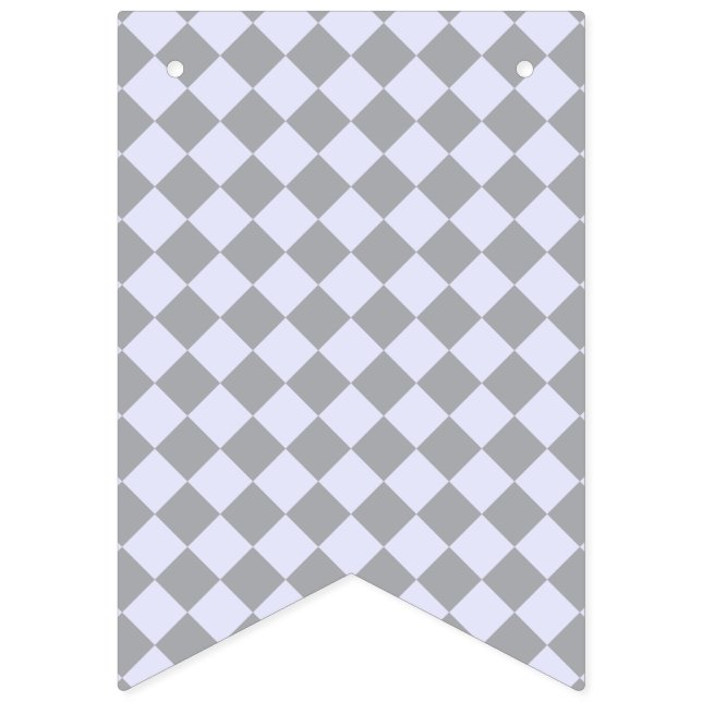 Diamond pattern in grey and lavender bunting  (First Flag)