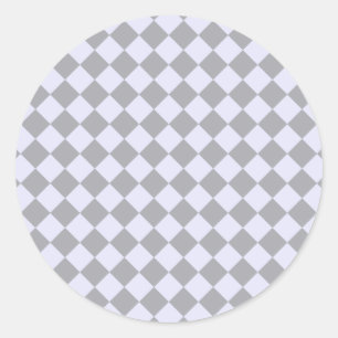 Diamond pattern in grey and lavender classic round sticker