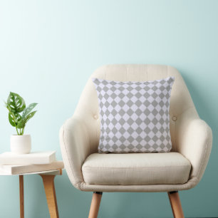 Diamond pattern in grey and lavender cushion