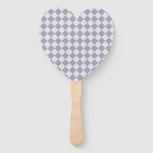 Diamond pattern in grey and lavender hand fan