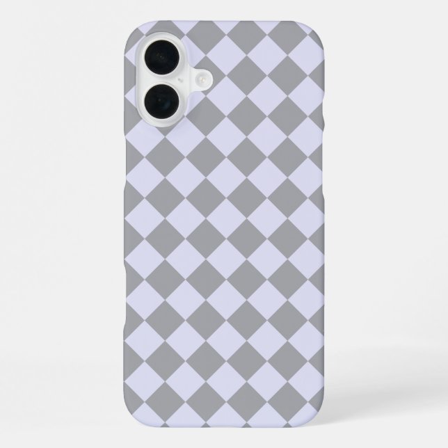 Diamond pattern in grey and lavender iPhone case (Back)