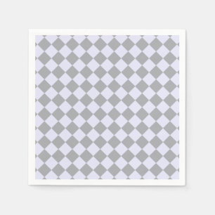 Diamond pattern in grey and lavender napkin