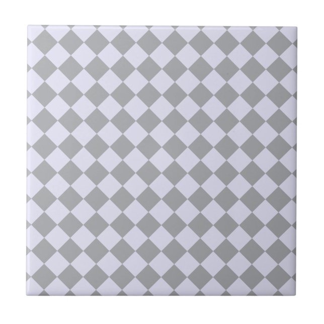 Diamond pattern in grey and lavender tile (Front)