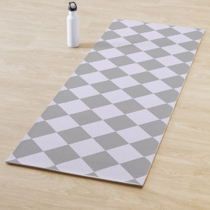Diamond pattern in grey and lavender yoga mat