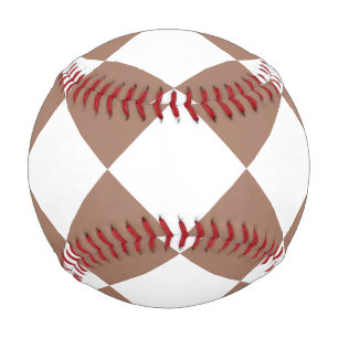 Diamond Pattern in White and Mocha Mousse Baseball