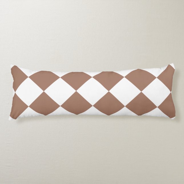 Diamond Pattern in White and Mocha Mousse Body Cushion (Front)