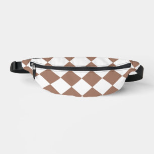 Diamond Pattern in White and Mocha Mousse Bum Bags