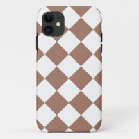 Diamond Pattern in White and Mocha Mousse