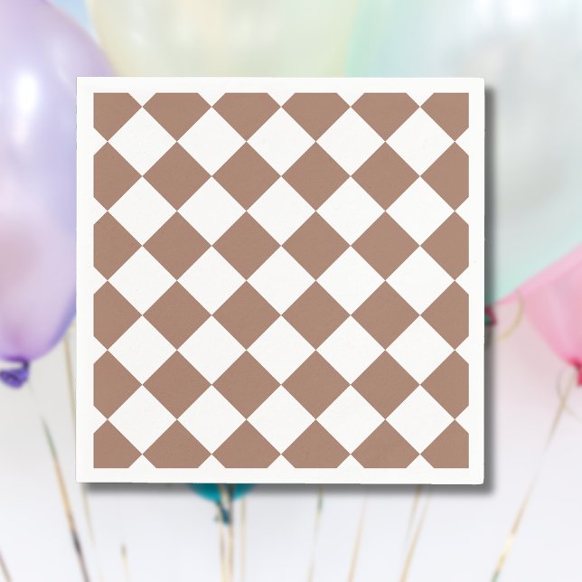 Diamond Pattern in White and Mocha Mousse Napkin (Creator Uploaded)