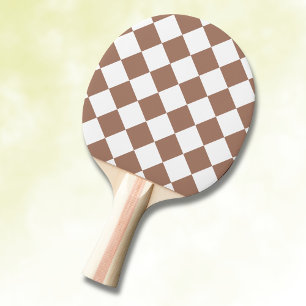 Diamond Pattern in White and Mocha Mousse Ping Pong Paddle