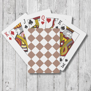 Diamond Pattern in White and Mocha Mousse Playing Cards