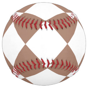 Diamond Pattern in White and Mocha Mousse Softball