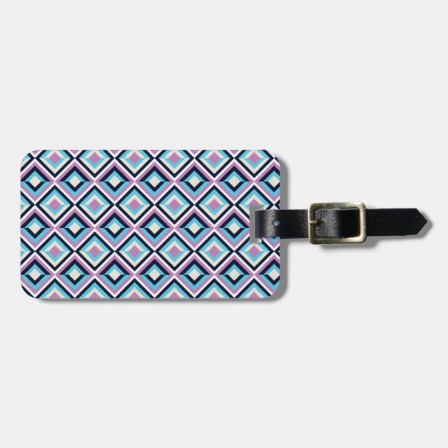 Diamond pattern luggage tag (Front Horizontal)