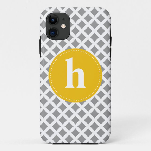 Diamond Pattern Monogram {pick your colour} Case-Mate iPhone Case (Back)