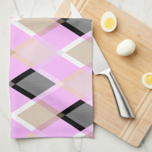 Diamond pattern party outdoor lilac tea towel