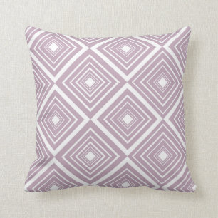 Diamond Pattern Purple and White Cushion