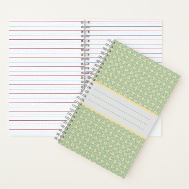 Diamond Pattern Teal Notebook (Inside)
