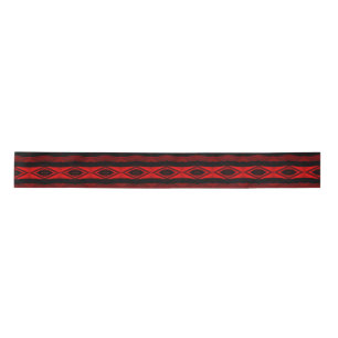 Diamond Pattern Vertical Stripe Red Black Satin Ribbon