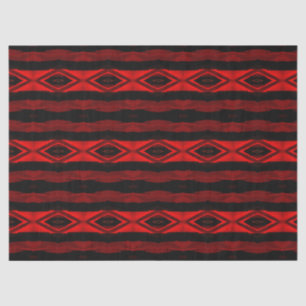 Diamond Pattern Vertical Stripe Red Black Tissue Paper