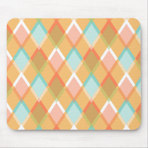 Diamond pattern  vibrant colours mouse pad