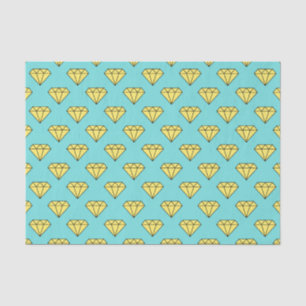 Diamond Pattern - Yellow & Turquoise Tissue Paper
