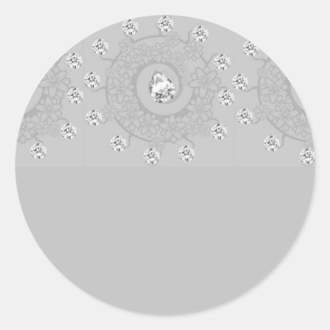Diamond Patterned Floral Classic Round Sticker (Front)