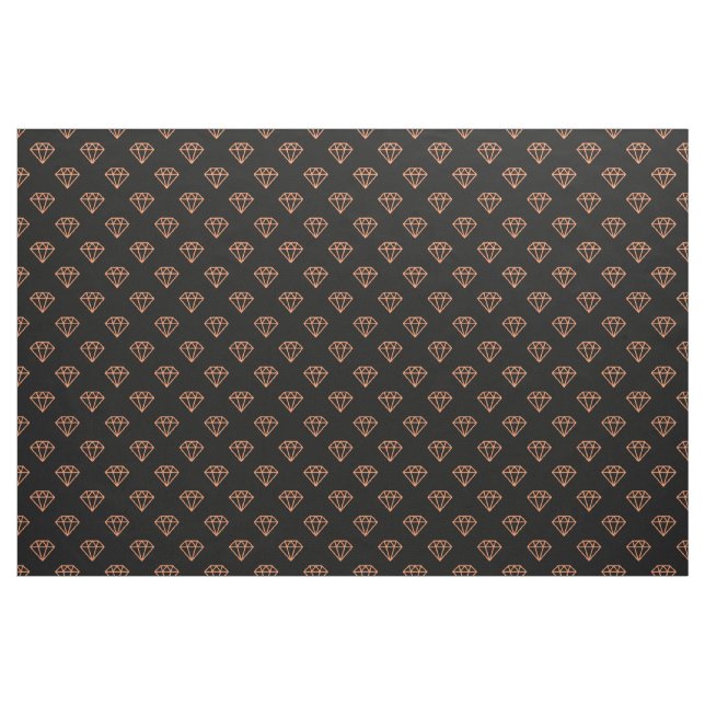 Diamond - Peach on Black Fabric (Yard)