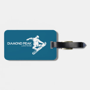Diamond Peak Lake Tahoe Snowboarder Luggage Tag