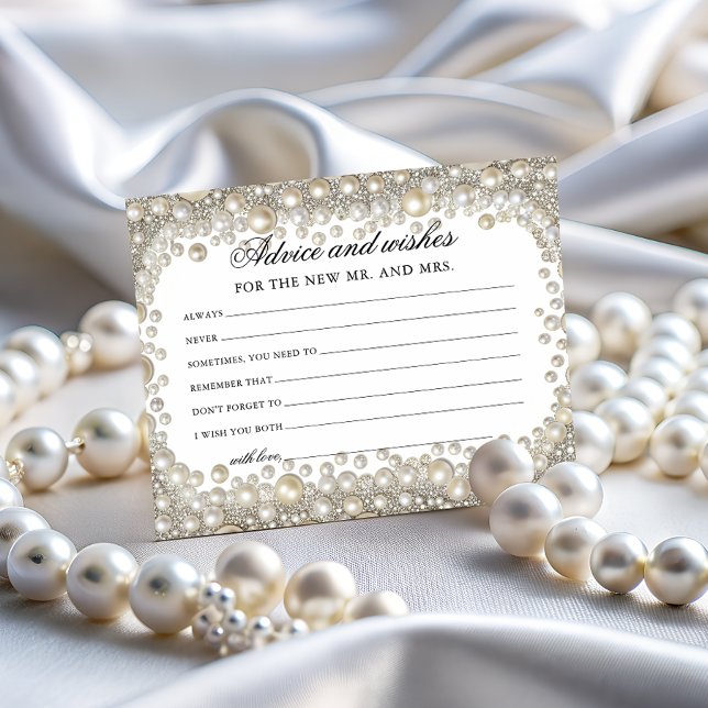 Diamond Pearl Advice and Wishes Bridal Shower Card (Creator Uploaded)