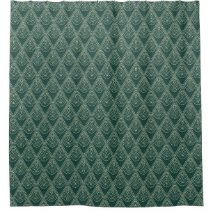 Diamond & Pearl Deco Shower Curtain / Hunter Green