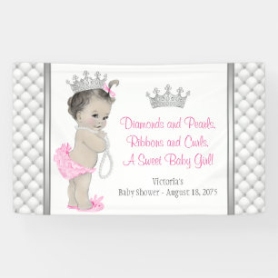 Diamond Pearl Princess Baby Shower Banner