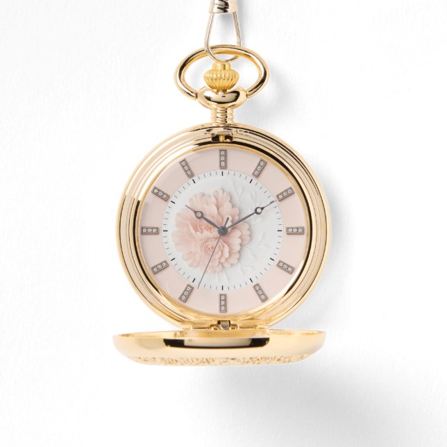 Diamond Peony Pastel Pink Watch (Front)