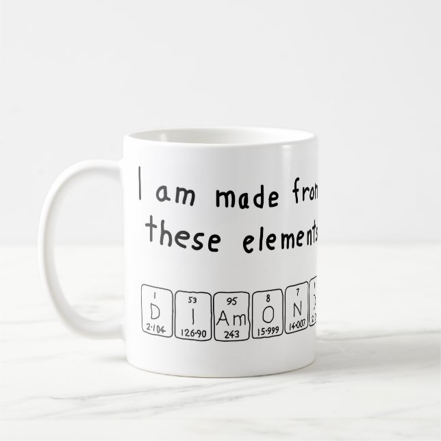 Diamond periodic table name mug (Left)